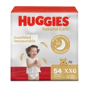 HUGGIES PAÑAL NATURAL CARE TALLA XXG 54 UNIDAD