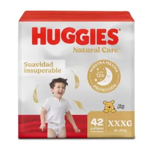 HUGGIES PAÑAL NATURAL CARE TALLA XXXG 42 UNIDAD
