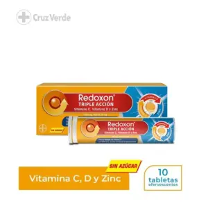 REDOXON TRIPLE ACCION NARANJA 1000MG/400UI/10MG 10 TABLETA EFERVESCENTE